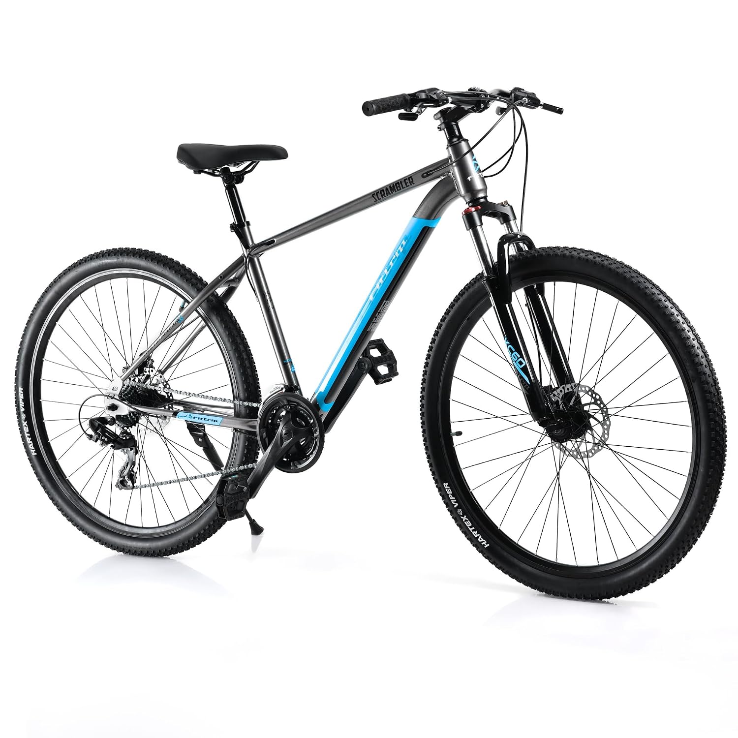 FitTrip Scrambler 27.5T 21 Speed High Performance Mountain Cycles for Men with Front Suspension & Dual Disc Brake | 21 Geared MTB Bike 27.5 T | Ideal for 15+ Years | Fully Fitted (LiquidMetal-Blue)