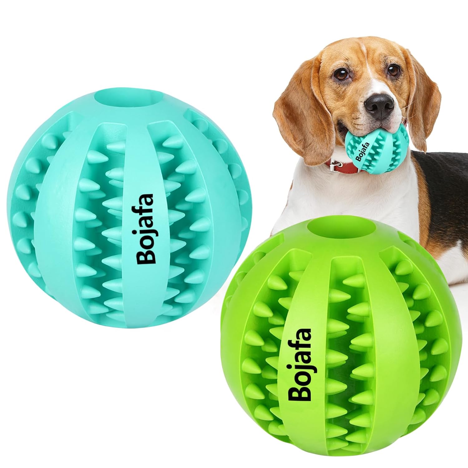 2Pack Best Dog Teething Toys Balls – Durable IQ Puzzle Chew Toys for Puppy, Small and Large Dogs – Teeth Cleaning, Chewing, Playing, Treat Dispensing