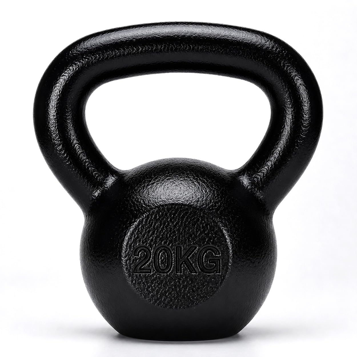 Jimwalt Powder Coated Kettlebell Weight – Cast Iron, Anti-Slip Grip, Rust Resistant | Strength Training, Cross Training, Functional Fitness Equipment (Powder Coated 20KG)