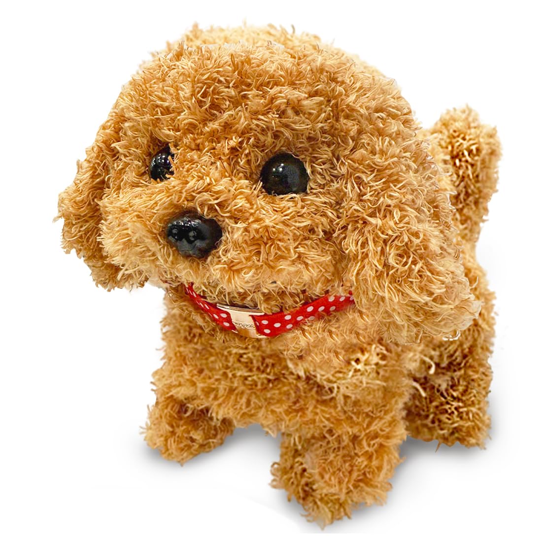Wembley Cute Plush Puppy Toy| Soft & Interactive Battery Operated Toy| Walking, Barking & Jumping Pup for Kids| Tail Wagging Cute Realistic Pet| Birthday Gift for Babies (Brown)