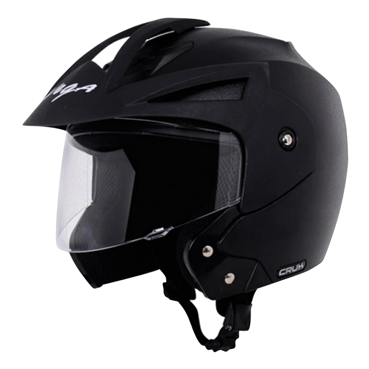 Vega Crux ISI Certified Flip-Up Helmet for Men and Women with Clear Visor(Black, Size:M)