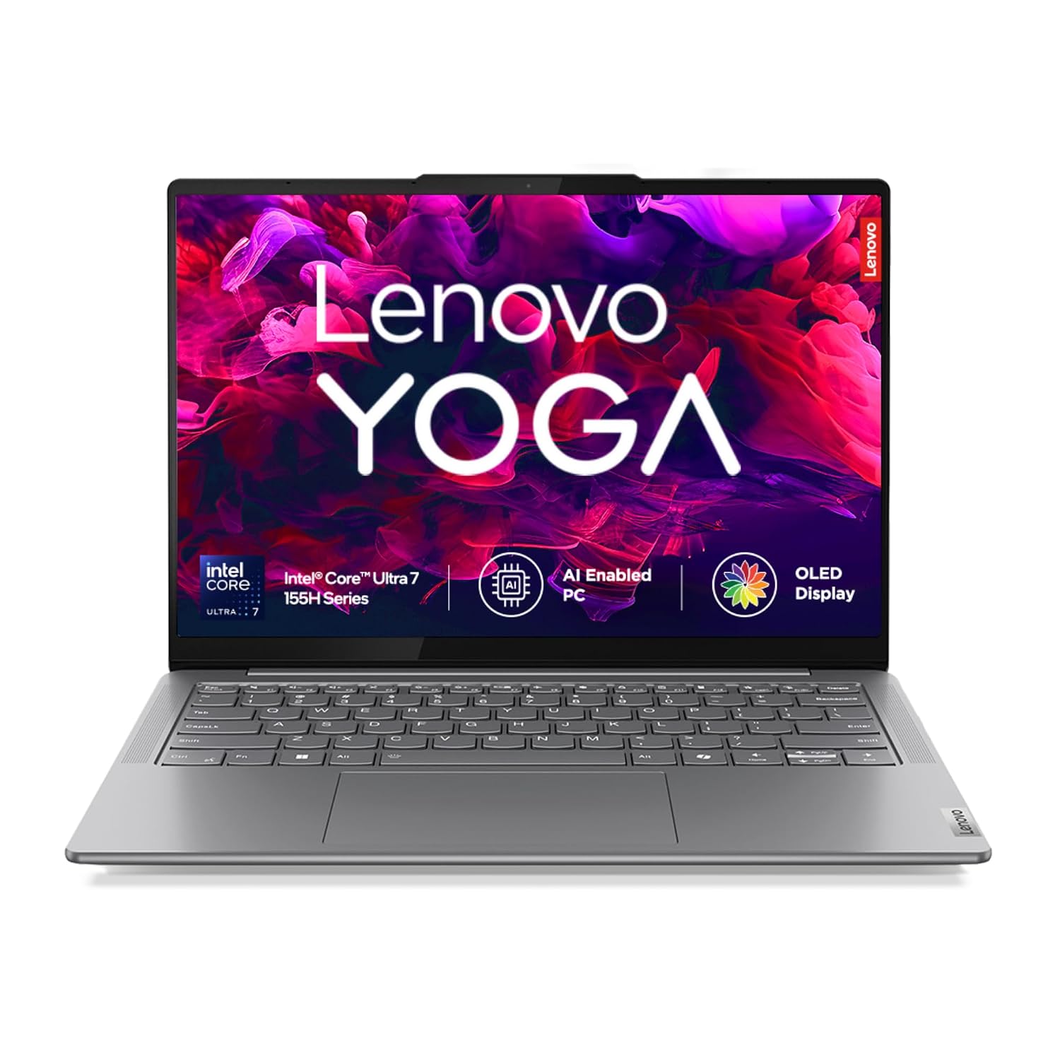 Lenovo Yoga Slim 7, Intel Core Ultra 7 155H, 16GB RAM, 512GB SSD, WUXGA-OLED, AI PC 14″/35.5cm, Windows 11, Office Home 2024, Grey, 1.39Kg, 2Wx4 Speakers, 1Yr ADP Free, 83CV009XIN, AI Powered Laptop
