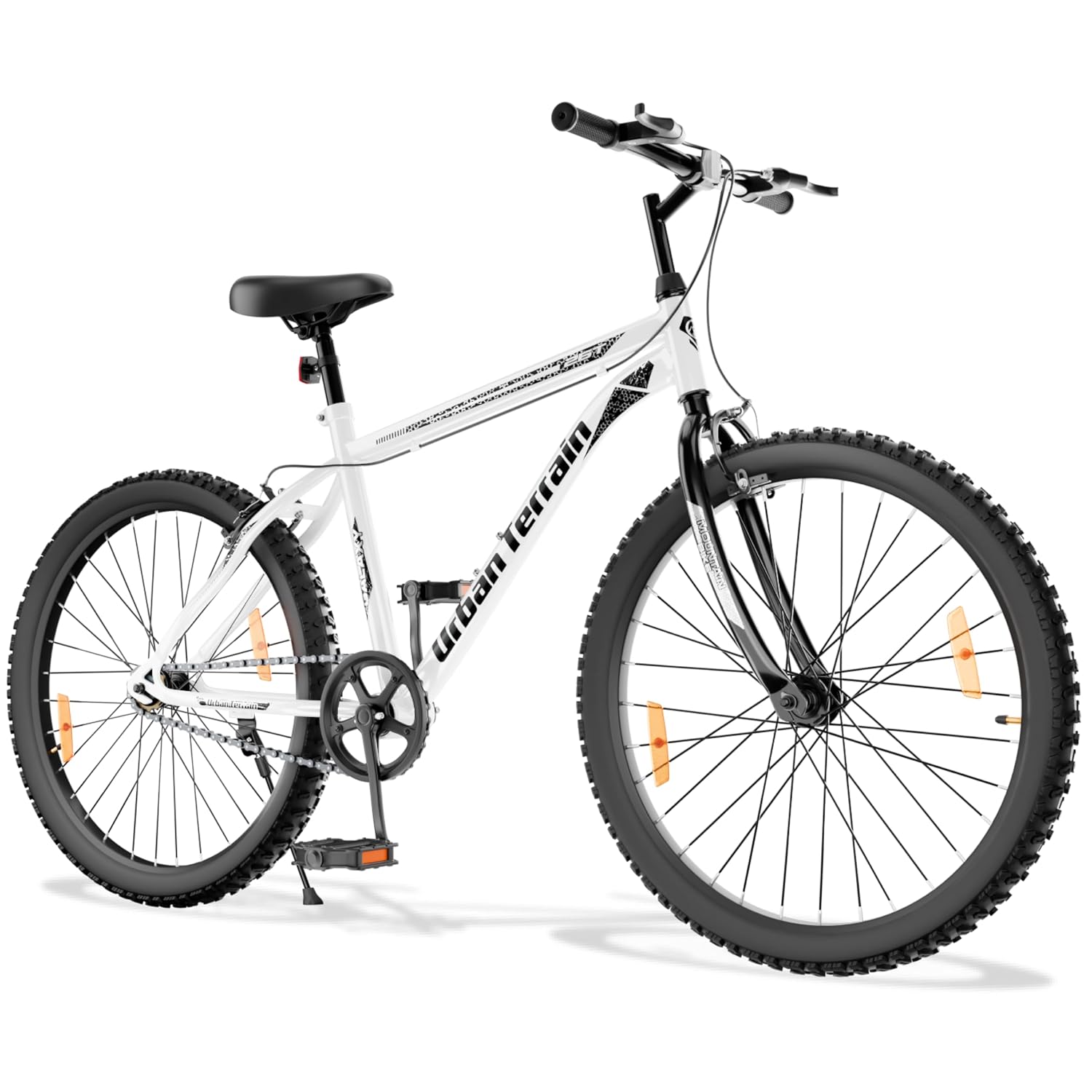 Urban Terrain GALAXY26TWHITE Cycle/Bicycle MTB 26T Single Speed Bike with Rigid Fork & Caliper Brakes Cycle for Men/Boys Mountain Bike,White