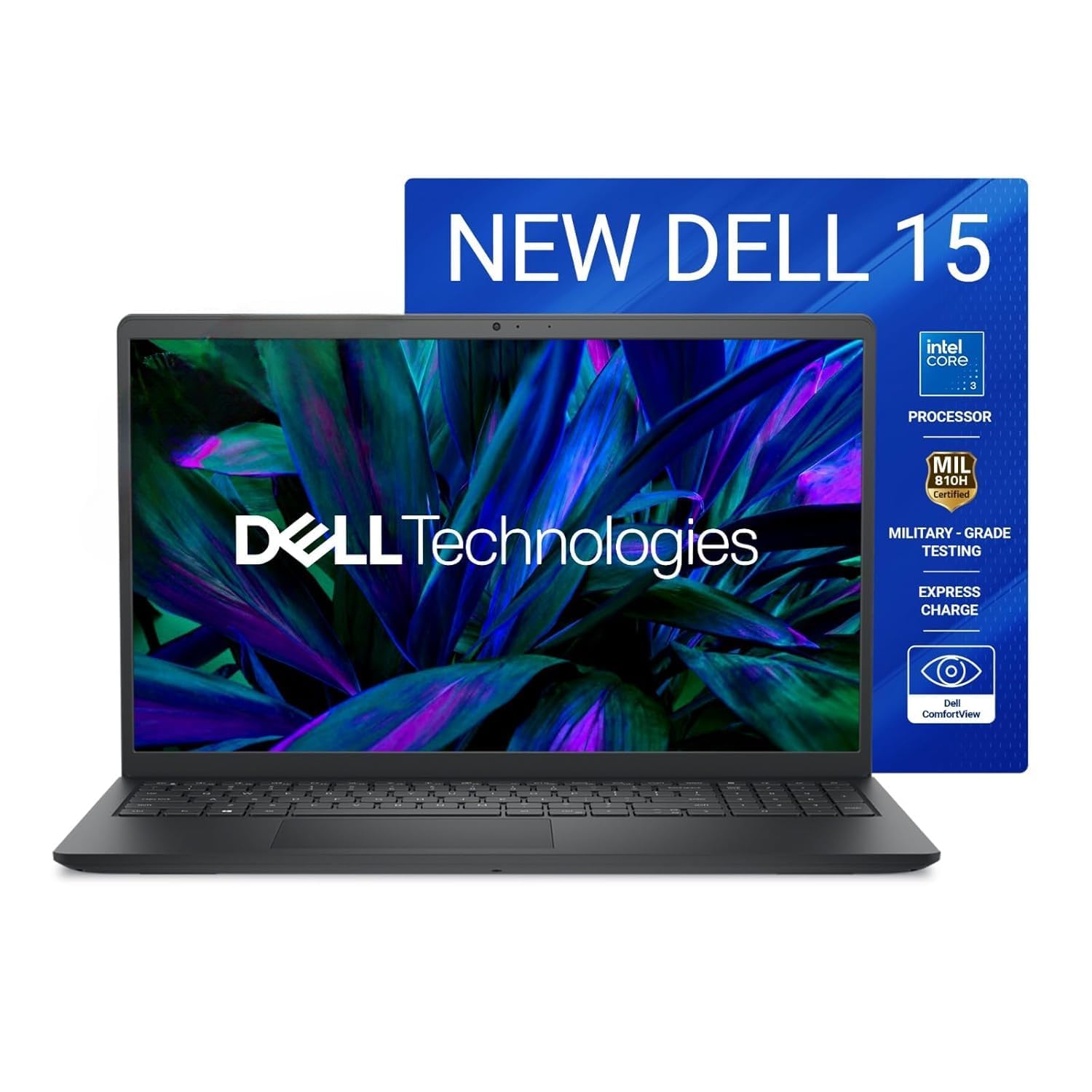 Dell Inspiron 15 DC15250 Laptop (Intel Core 3-100U, 8GB DDR5 RAM, 512GB SSD, 15.6″ Full HD Display, Windows 11 Home, MS Office 2024 + Microsoft 365, Carbon Black, 1 Year NBD Warranty)
