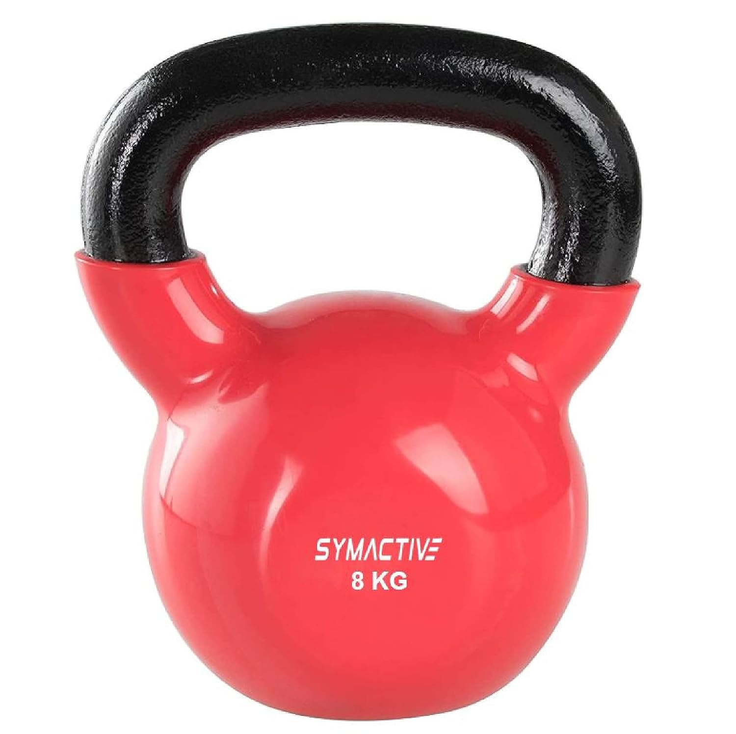 Amazon Brand – Symactive Vinyl Coated Solid Kettlebell for Gym Exercises, 8 kg