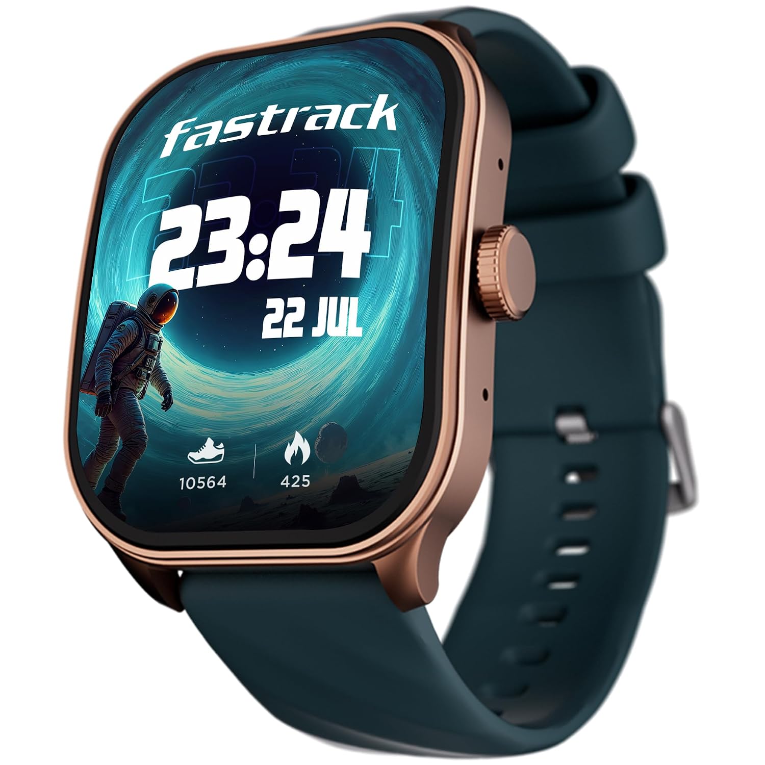 Fastrack Limitless FS2 Pro Smartwatch|1.96″ Super AMOLED Arched Display with Functional Crown and Resolution of 410X502|Singlesync BT Calling|Nitrofast Charging|110+ Sports Modes|200+ Watchfaces,Teal
