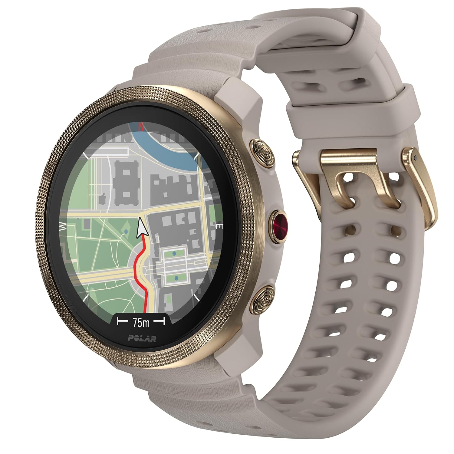 Polar Vantage M3 Lightweight Multi-Sport Smartwatch with ECG Heart-Rate Monitor | Dual GPS | AMOLED Display | Training Load, Sleep & Recovery Tracking | 7D Battery,Water Resistant – 50M | Greige Gold