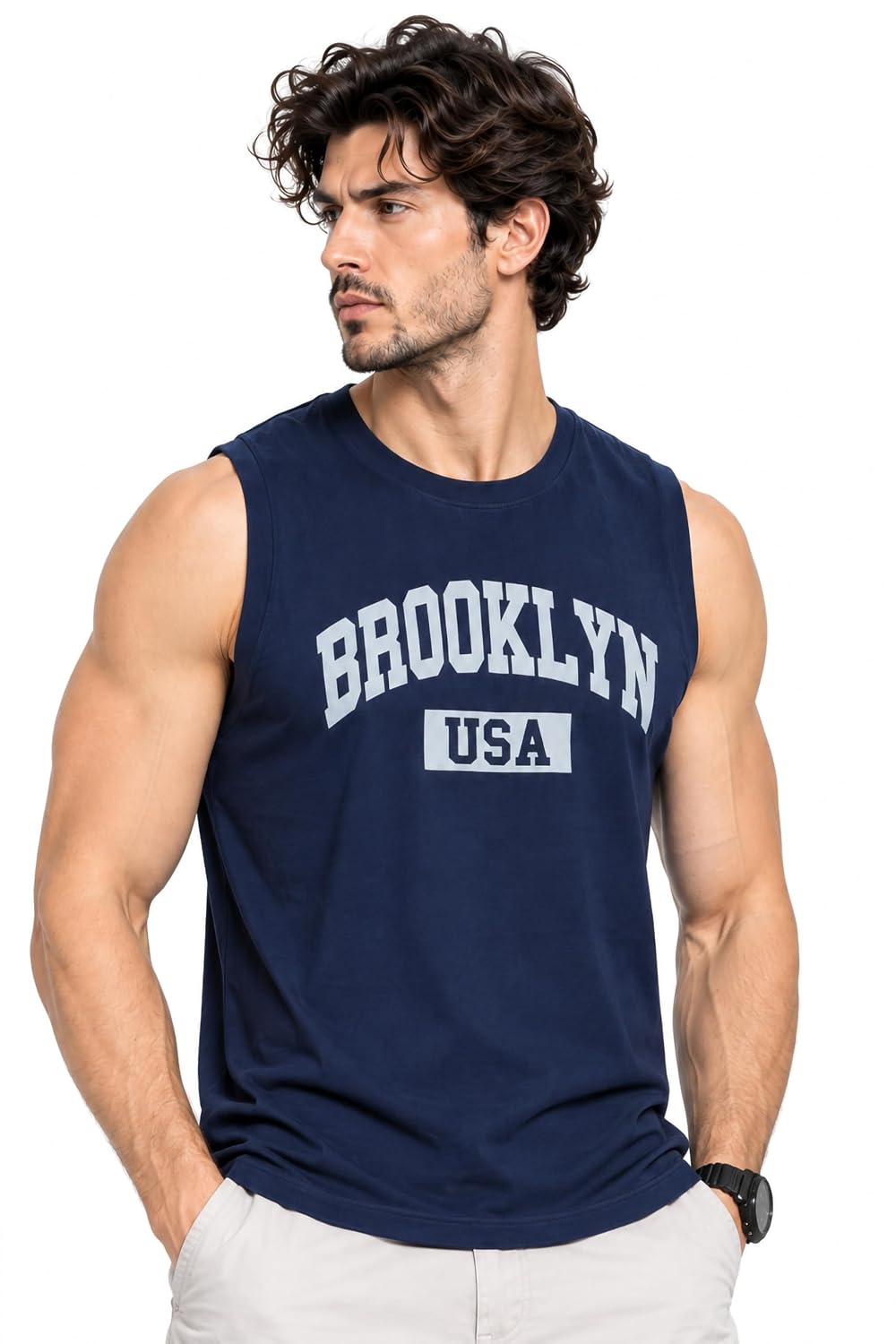 JUARI BE A GENTLEMAN Men’s Sleeveless Tank Top Premium Cotton Blend Gym Vest | Casual Summer Shirt | Breathable & Lightweight Fitness Wear for Gym, Running & Daily Use