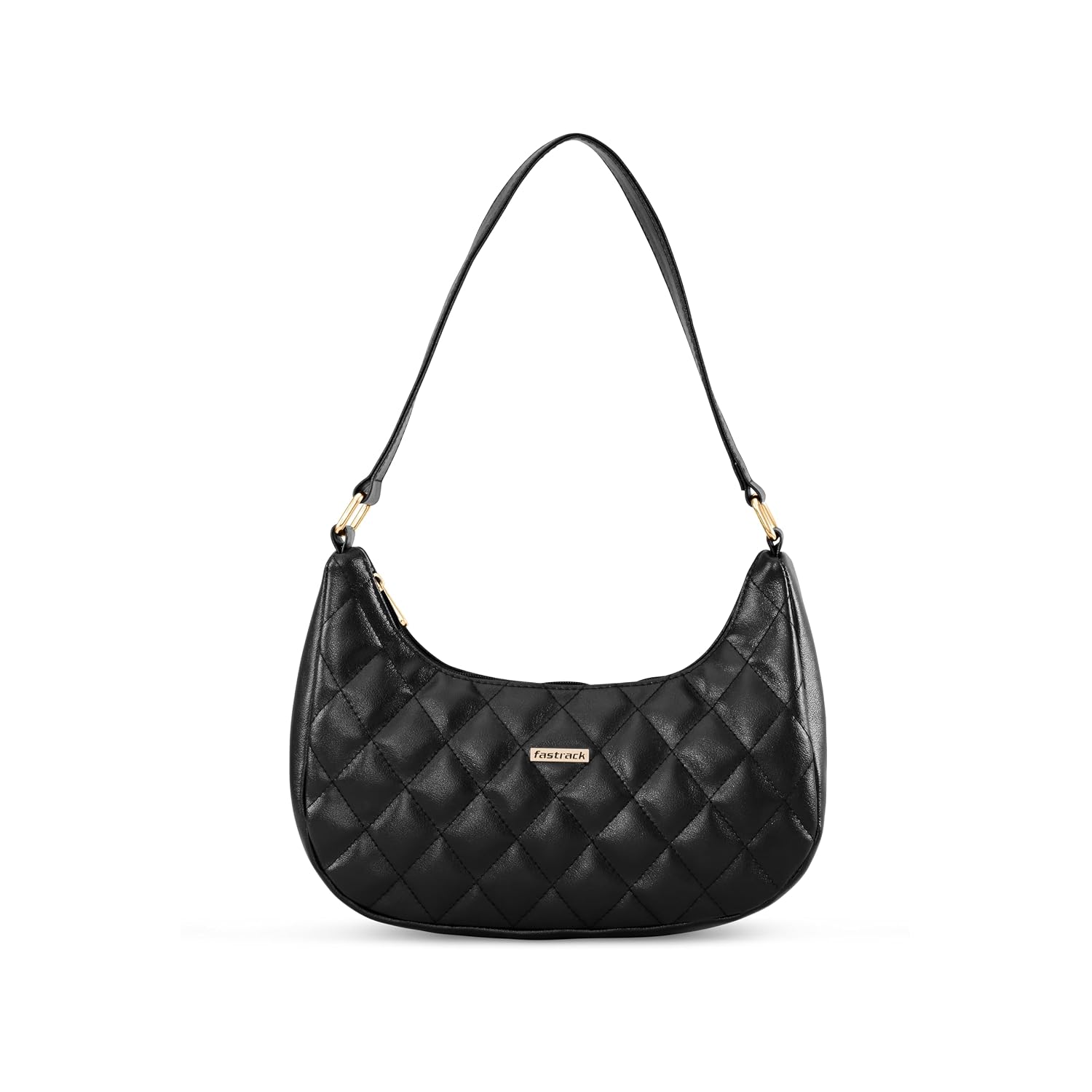 Fastrack Quilted Shoulder Bag for Women, Girls and Ladies | Trendy and Stylish Handbag for Women | Ladies Purse Handbag | Crescent Trendy Shoulder Bag for Girls