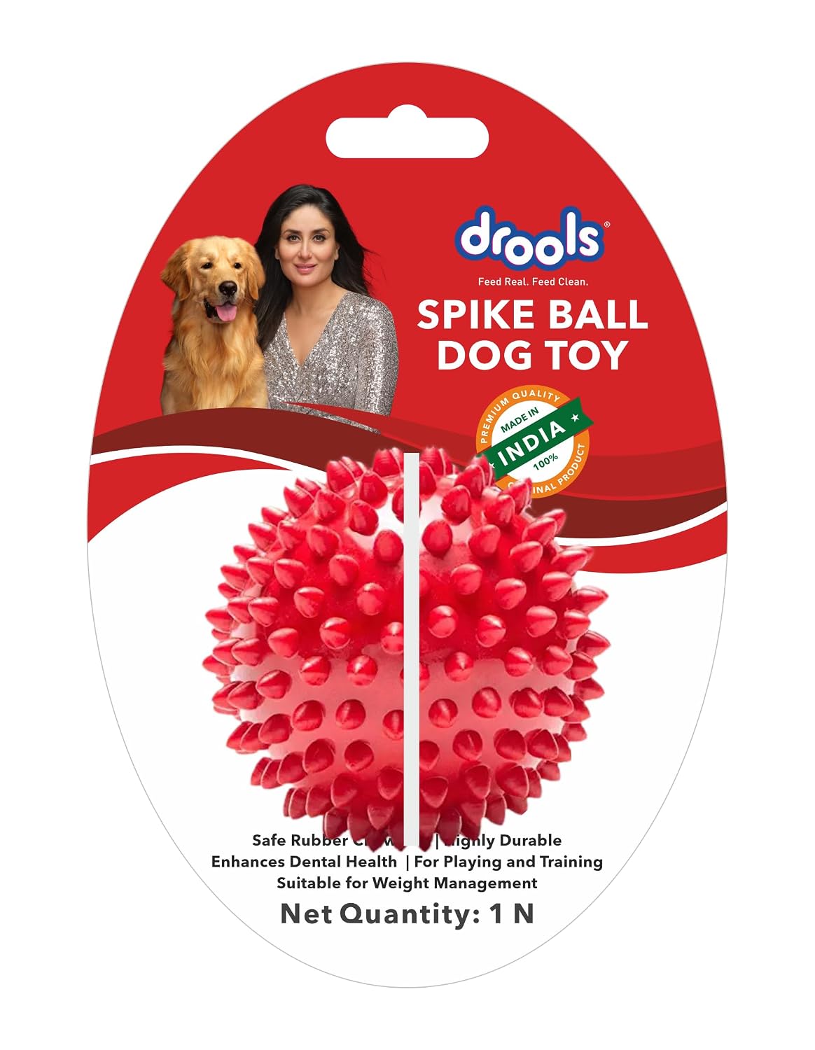 Drools Non-Toxic Rubber Toy for Dogs Hard Ball (Medium) 7.6 cm Pack | Enhance Dental Health | High Durability | Helps in Weight Management
