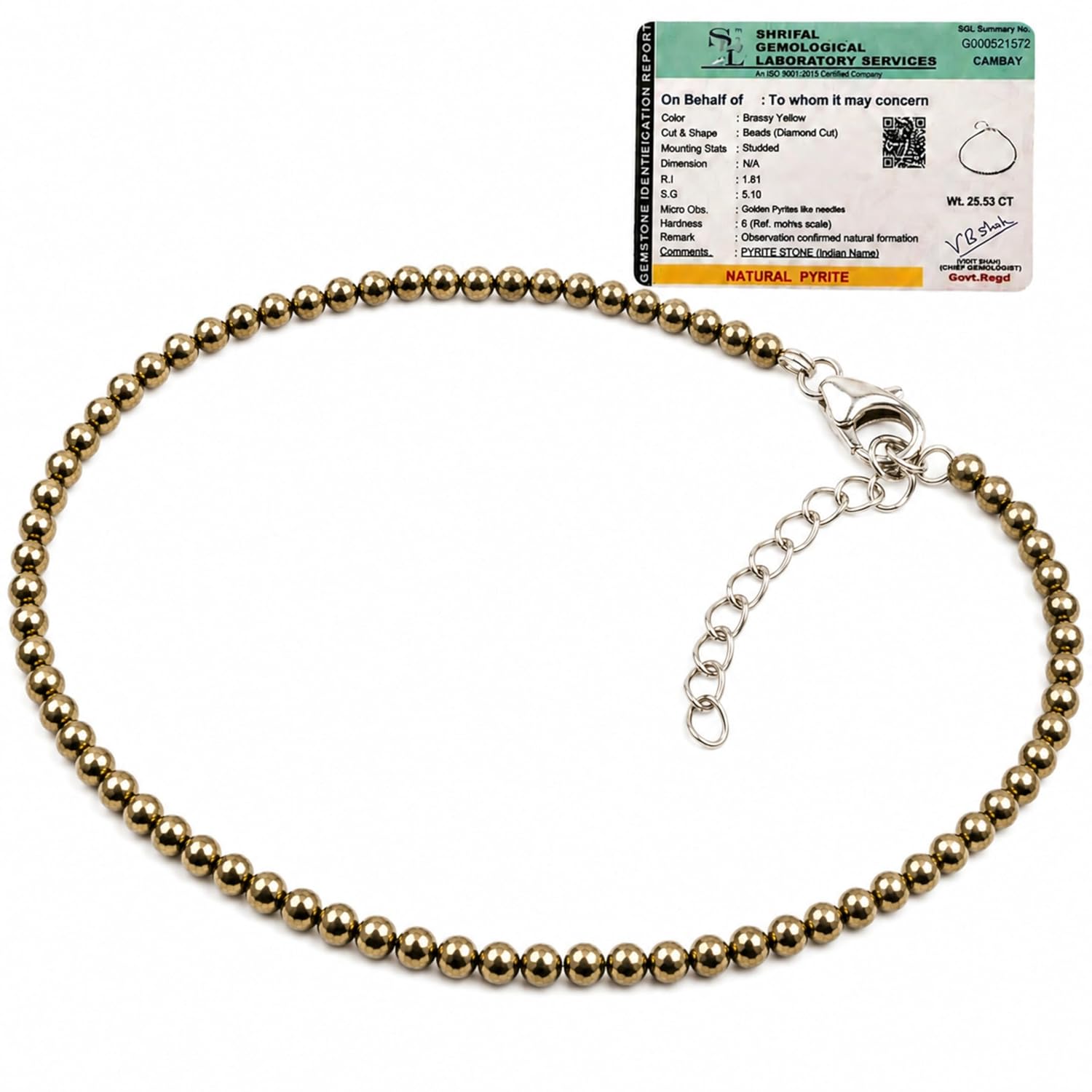 Certified Natural Crystal Anklet & Bracelet for Women & Men | Adjustable Healing Stone Jewelry for Money, Success & Protection | Authentic Gemstone Payal with Lab Certificate | Unisex Beaded Chain