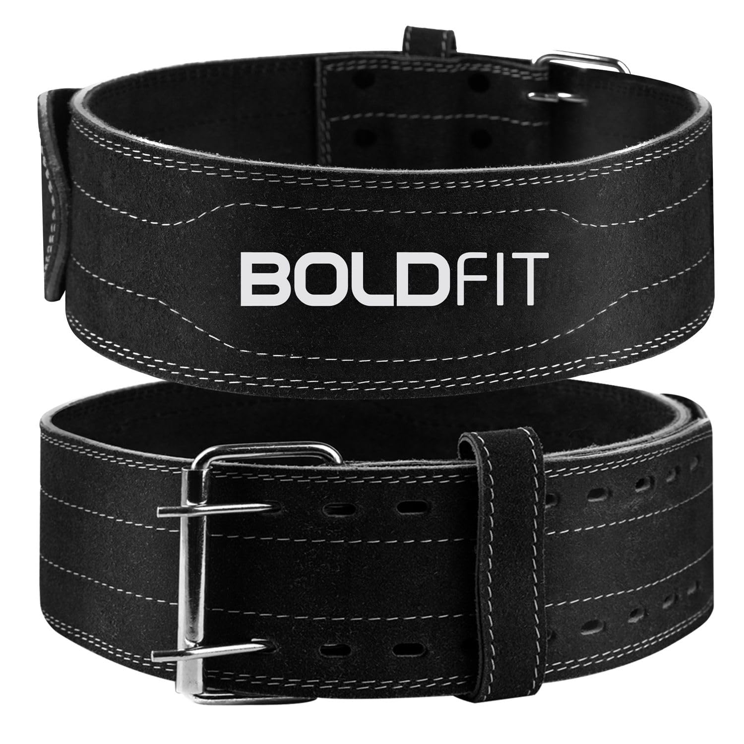 Boldfit Gym Belt for Men and Women – Lever Deadlift Belt for Workout, Powerlifting, Weight Lifting – Leather Exercise Belt for Back Support – S/M Black