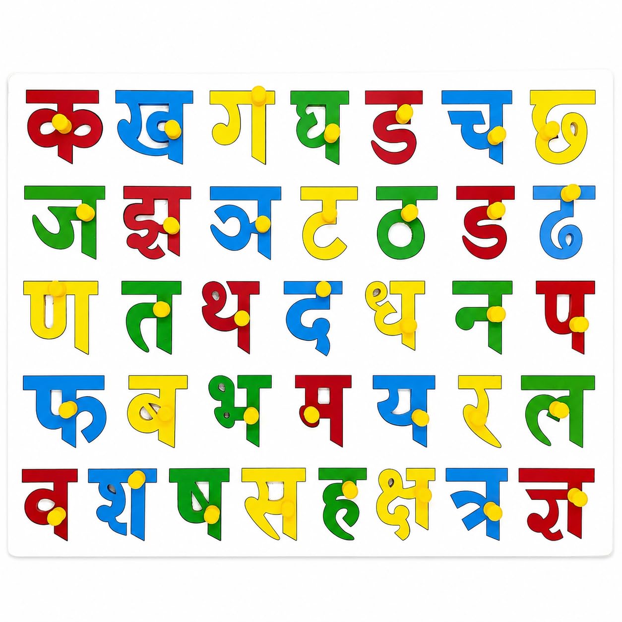 Tantrums Wooden Hindi Varnamala Toy | Hindi Consonants to Build Hand Eye Concentration and Educational Learning Letters Toy for Kids I Hindi Alphabets Kids