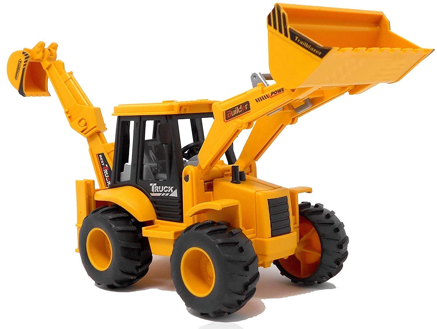 Jack Royal Bulldozer Friction Truck Construction Vehicle Friction 180° Rotatable Excavator Toy Big Wheel Heavy Duty Unbreakable Toy for Kids