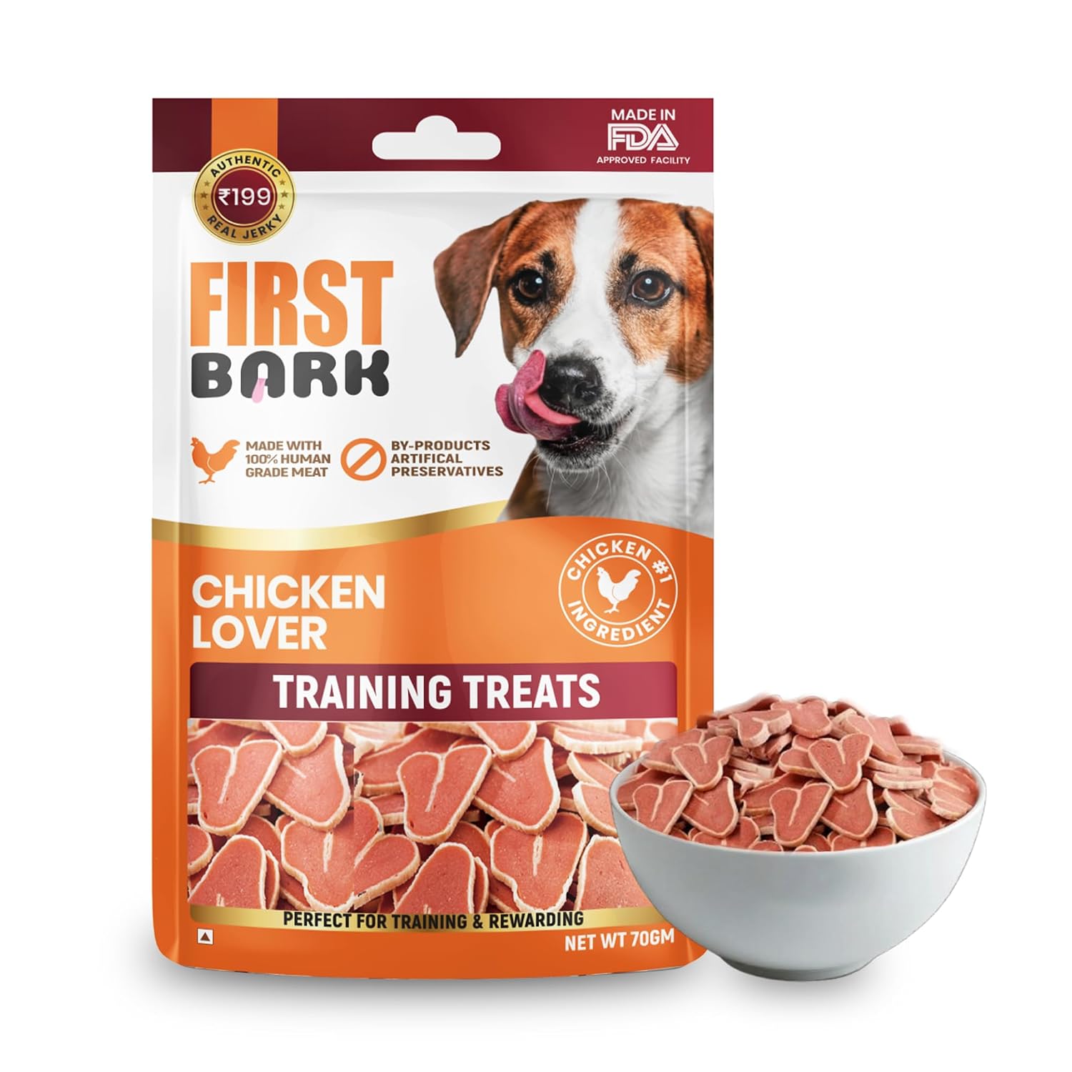 Dog Treats for Adult Dog & Puppy – Training Treats Bite-Sized Chicken Jerky for Dogs, Small Dogs & Shih Tzu | Puppy Treats & Dog Snacks –Chicken Lover (70g) x1