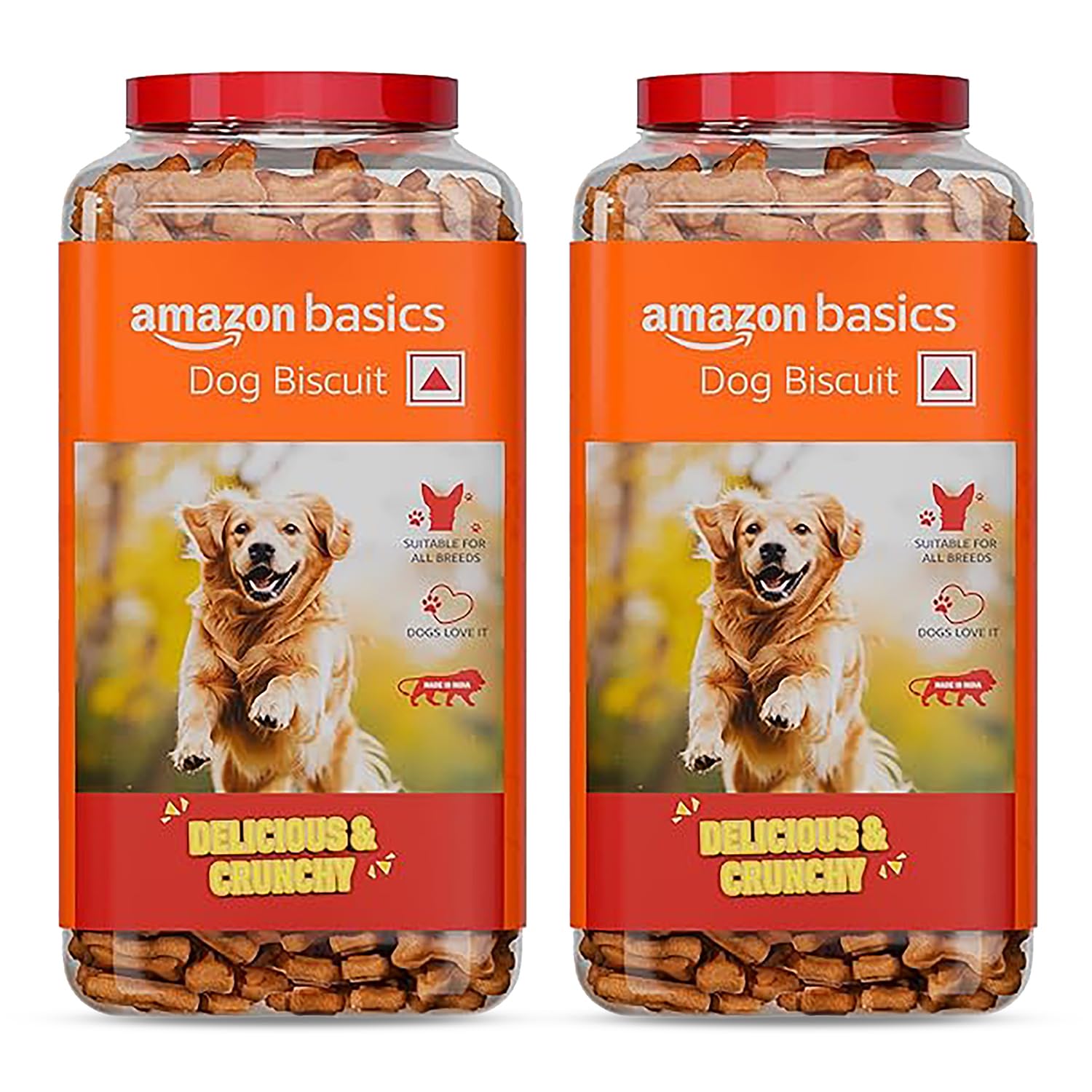 Amazon Basics Dog Biscuits for All Breeds | 1 kg (Pack of 2) | for All Life Stages