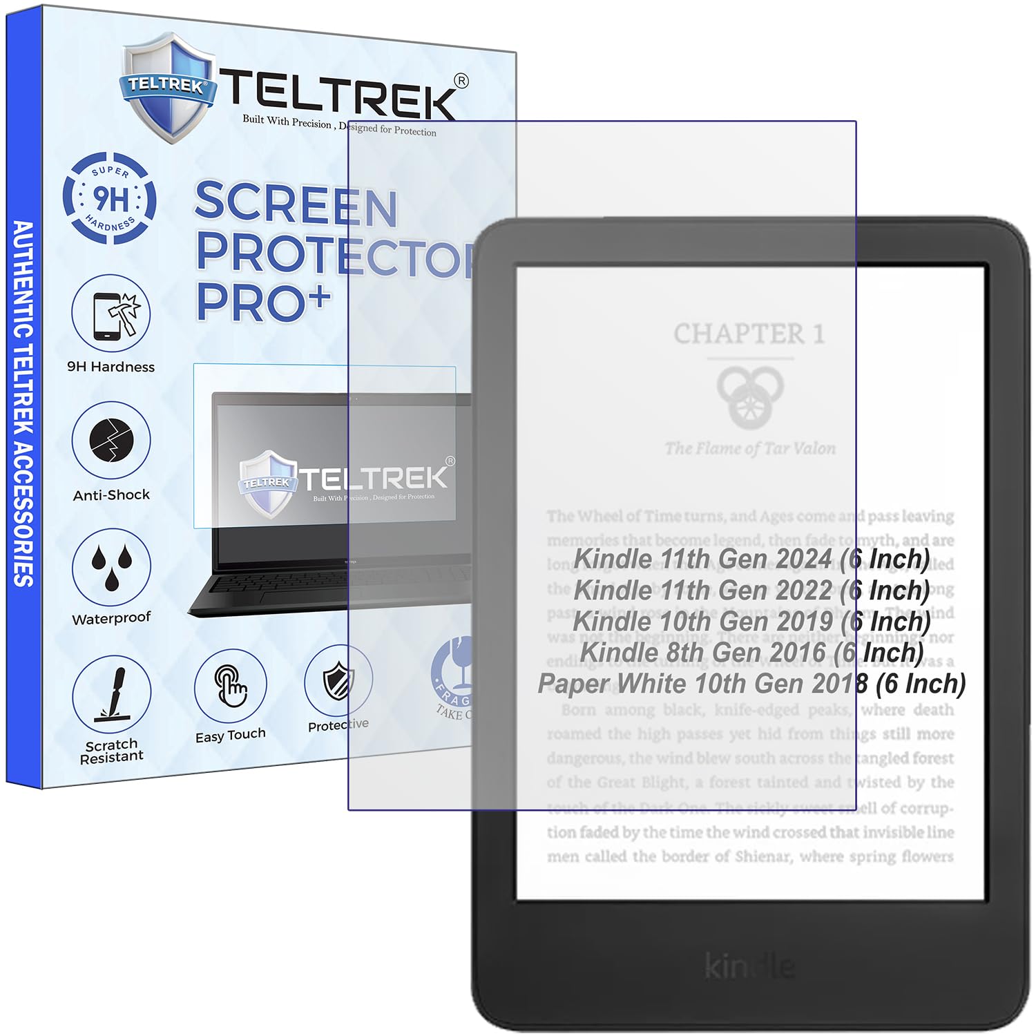 Screen Guard Compatible With All New Kindle/Kindle Kids e reader 6 Inch (11th/10th/8th Gen, 2024/2022/2019/2016) & Paperwhite 6″ Inch Tab 10th Gen 2018Not a Tempered Glass Screen Protector