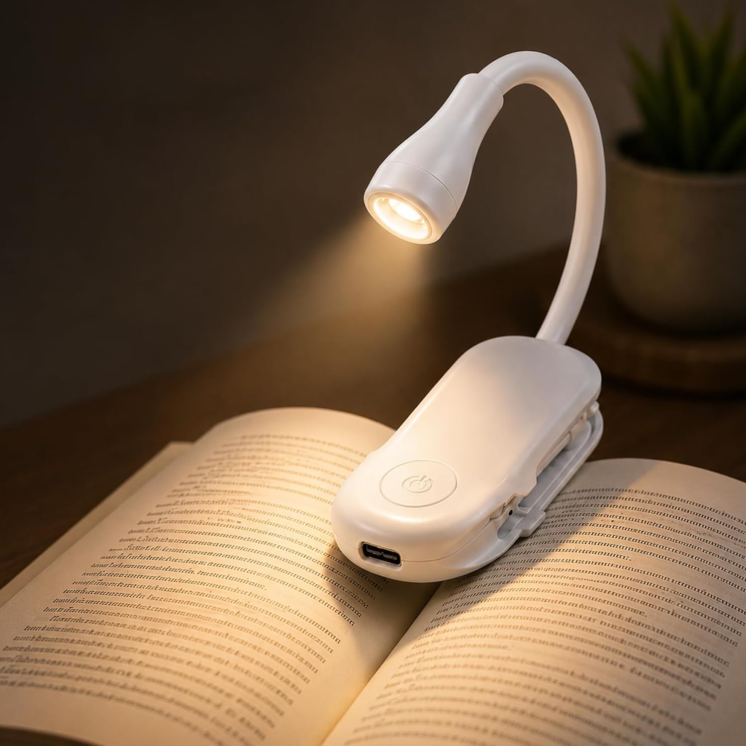 LED Rechargeable Book Light for Reading| Mini Clip-On Reading Lamp with 3 Light Modes| USB Type-C Charging| Flexible Gooseneck| Portable Night Light for Books, Kindle, Bedtime, Study & Travel