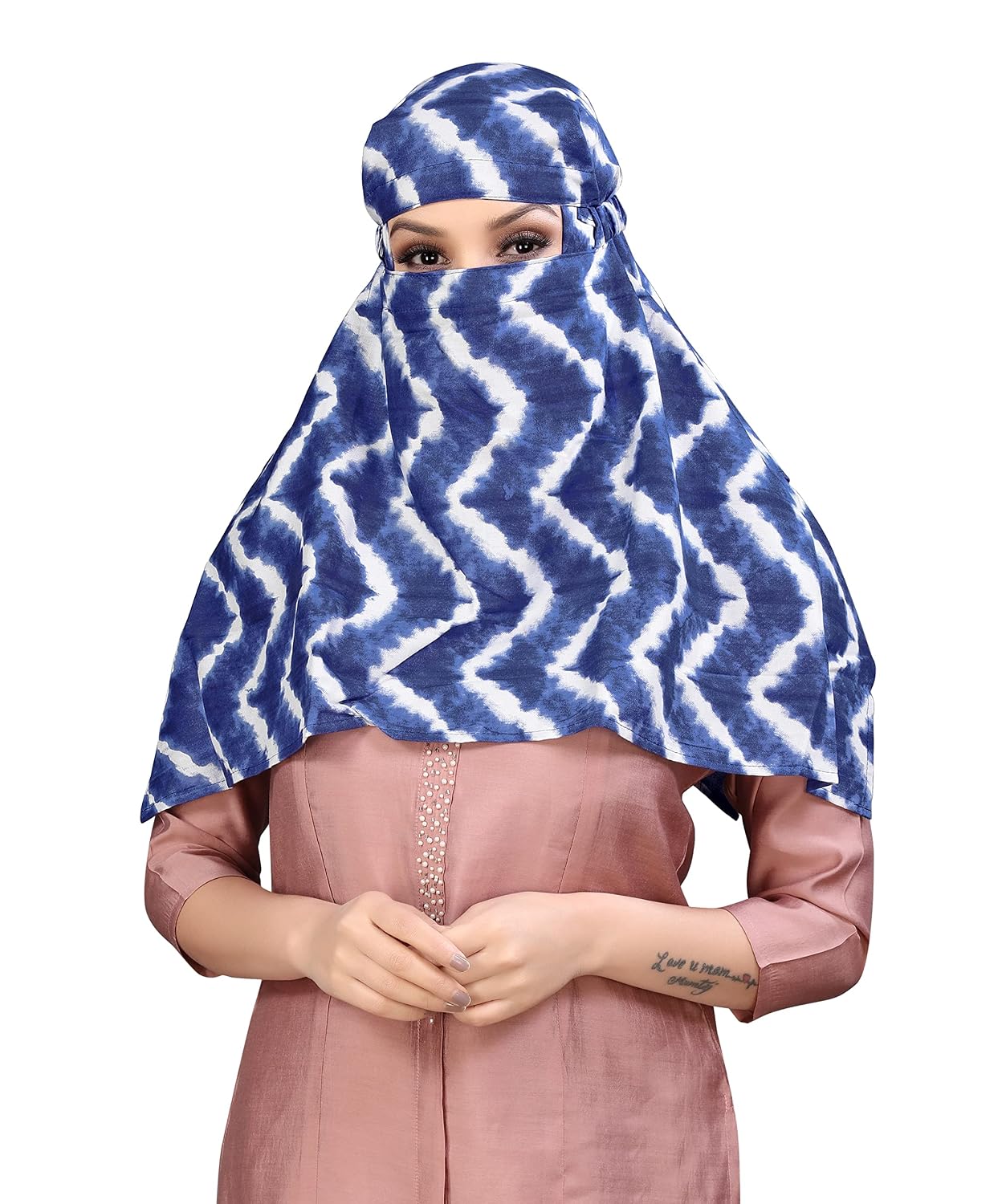 7 season’s Cotton Short Scarf Cum Mask Universal Size/Usable for vehicle Driver for sunlight UV protection/White Printed Design
