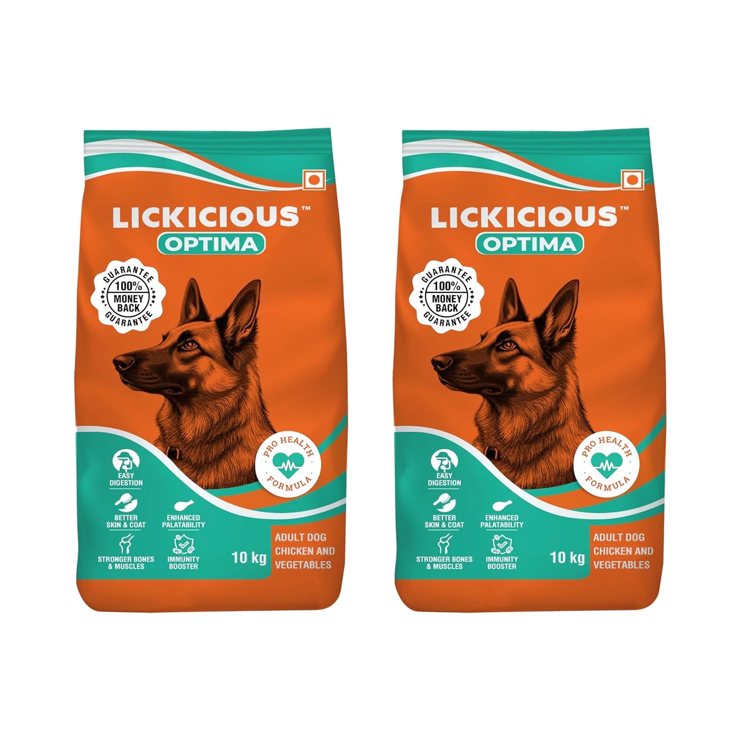 LICKICIOUS Optima Dry Dog Food Adult 20 KG | Chicken & Vegetable | Complete and Balanced Optimum Nutrition for Pedigree Dogs | Great Taste & Easy Digestion