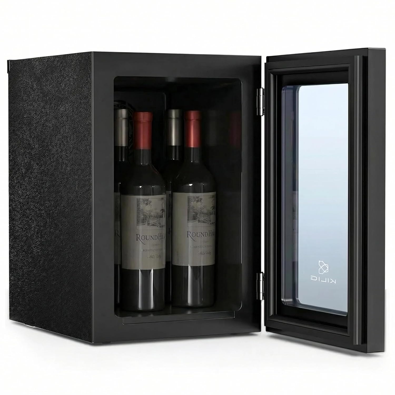 KILIG WC-18 Countertop Wine Cooler, 18L Capacity, 4 Bottles or 24 Cans, 4°C-16°C Temp Range, Double Pane Glass Door, Removable Shelf, Black