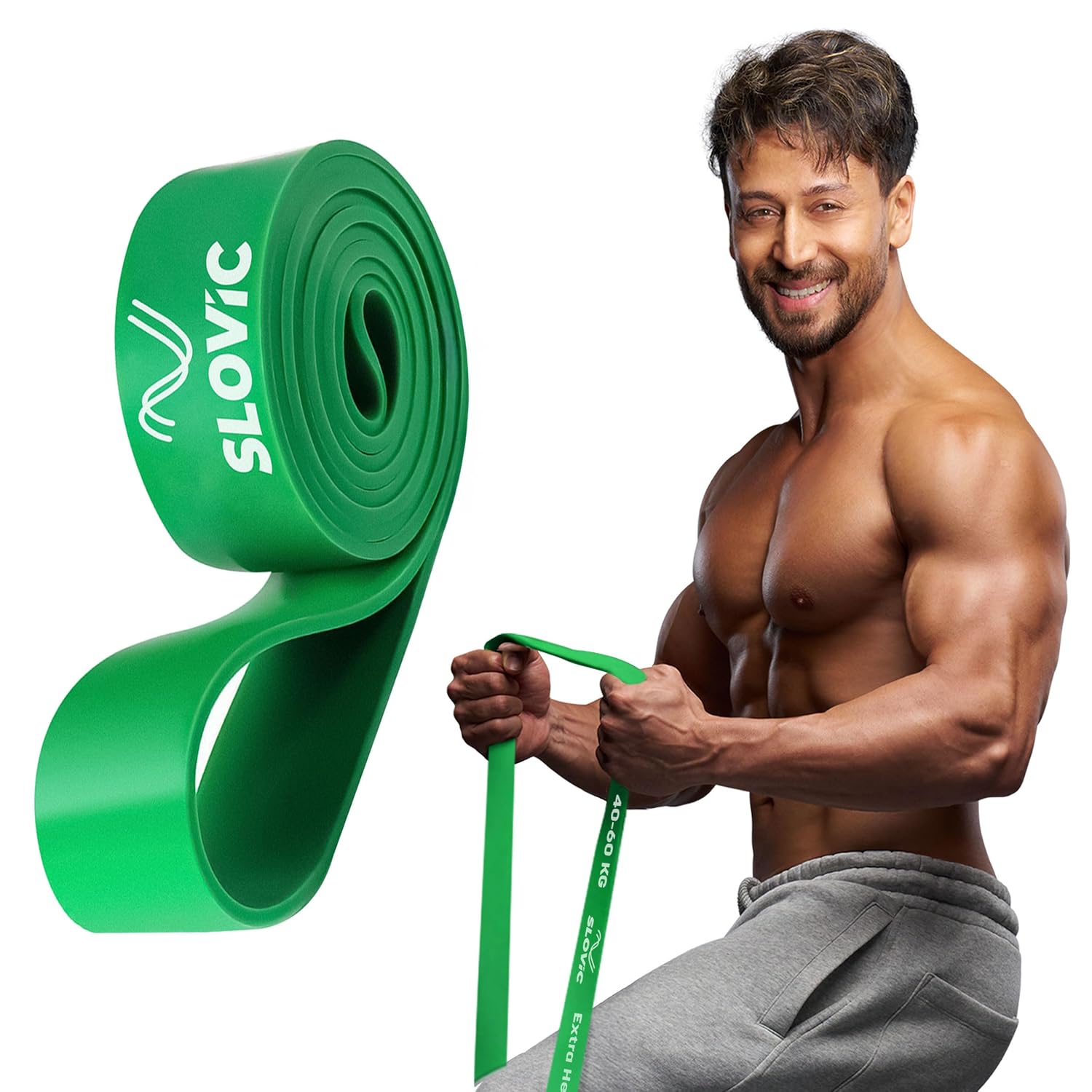 Slovic Resistance Band for Workout [45-60 KG] | Green