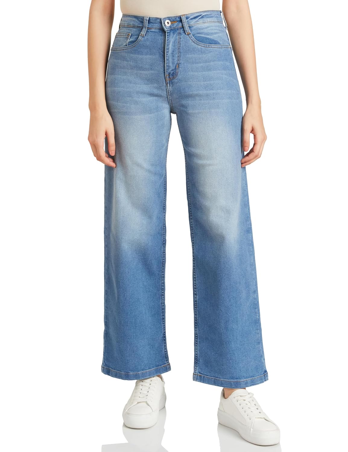 Amazon Brand – Symbol Women Wide Leg Jeans (High Rise | Full Length) (Available in Plus Sizes)