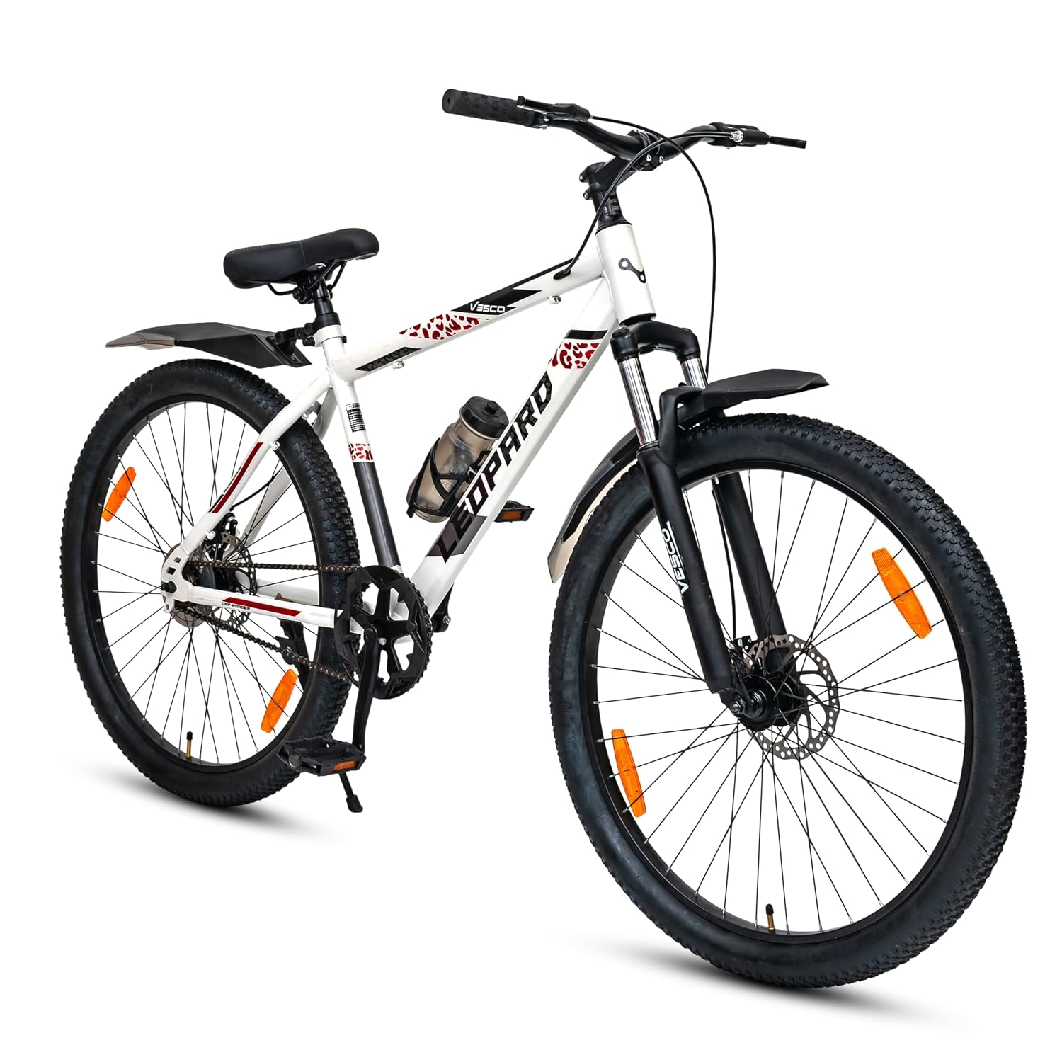VESCO Leopard 27.5-T Cycle for Men with Front Suspension | Frame 18 Inch | Single Speed MTB Mountain Bike | Ideal for 17+ Years Adult Men & Women (White)