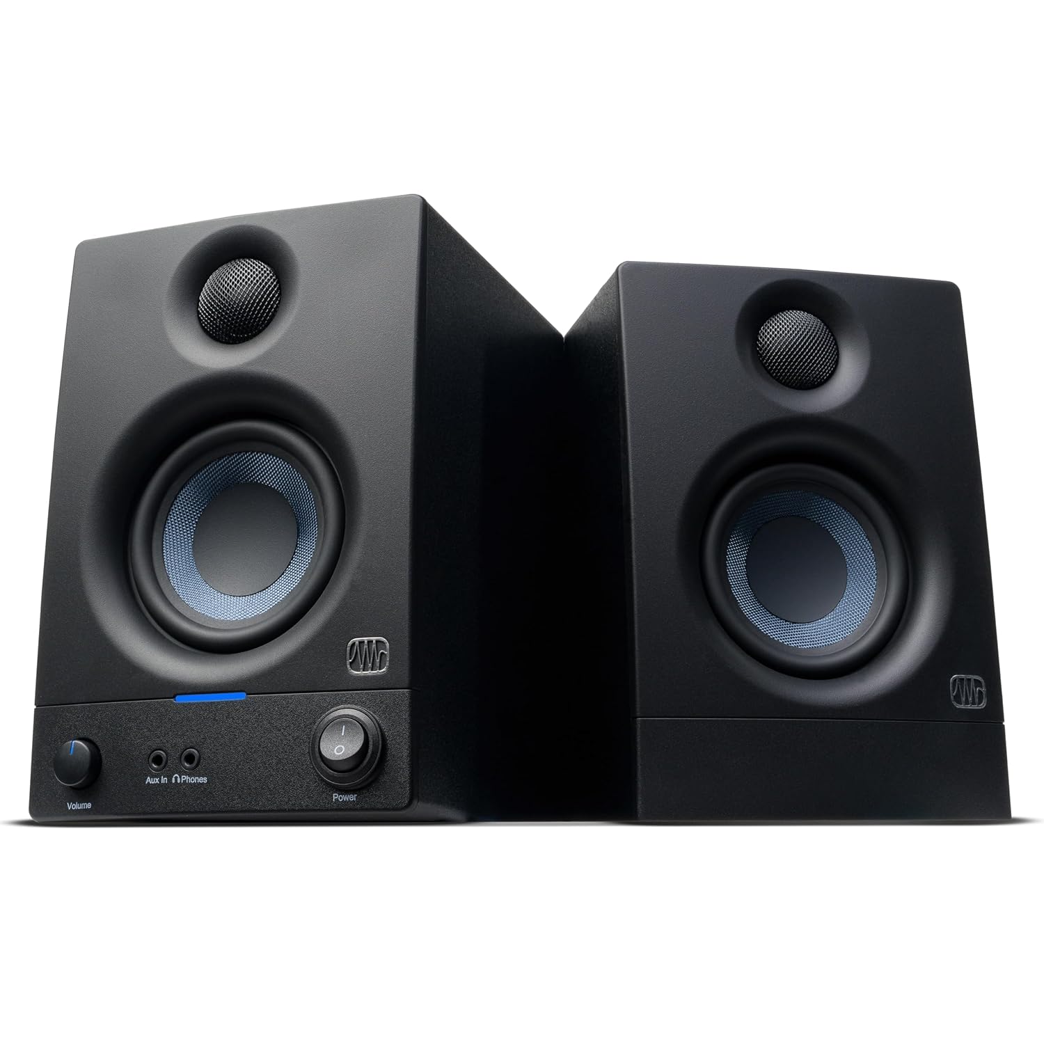 PreSonus Eris 3.5 2nd Gen HD Professional Studio Monitors with 3.5″ Woven Composite Woofer, 1″ Silk-Dome Tweeter, 50W Class AB Power and Tuning Controls (Auxillary) – Pair (Black)