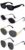 Sheomy Unisex combo offer pack of 4 shades Unisex Fashion Sunglasses Set, 4 Pairs, Metal Frame, Black and Silver – MC-690