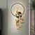HaloPeacock Wall Light – Modern Luxury Peacock Wall Sconce with LED Halo Ring, Golden Decorative Wall Lamp for Living Room, Bedroom, Hallway, Hotel & Interior Accent Lighting