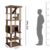 Multilevel Fur Fabric Cat Tree – Ladder | Hanging Ball | Large Condo | Jute Rope Scratching Posts | for Adult Cats & Kittens (Height 75 Inch) (Brown – FURR-93)