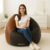 Faux Leather Bean Bag with Filled Beans XL Bean Bag Chair | Capacity Upto 150 Kg Weight | XXXXXL Filled Bean Bag, Black&Brown