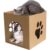 Dog Trust Cardboard Scratcher, House Shape with Scratch Pad Cat Box Cat with Bed for Indoor, Hideout for Small Animals Pack of 1 Small Breeds
