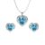 Clara 925 Silver Sky Blue Heart Pendant Earring Chain Bracelet Ring Women | Gift for Women & Girls | Platinum Plated | Swiss Zirconia | Jewellery Set