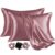 Go Well Satin Silk Pillow Cover for Hair and Skin 2 Piece with 3 Piece Satin Scrunchies for Women Stylish Silk Pillow Covers with Envelope Closure end Design|Silk Pillow Cases(Rosegold) 600 TC