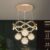 blissbells Luxury LED Pendant Chandelier with Crystal Globe Shades | Modern Decorative Hanging Ceiling Light | Warm White Ambient Lighting | Premium Gold Finish | Ideal for Dining Room, Living Room