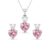 Clara 925 Silver Two Hearts Pendant Earrings Chain Necklace for Women