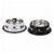 PETS EMPIRE Stainless Steel Dog Feeding Bowl, Set of 2 (900ML Each) – Medium Size, Black & Grey – Non-Slip Food & Water Bowls for Dogs