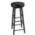 54170 Breakfast Stool/Kitchen Counter Bar Stool with Black Cushioned seat and Black Metal/High Stool for Cafe, Home and Office