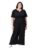 oxolloxo Women Plus Size Tropical Print V-Neck Elasticated Jumpsuit