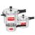 Prestige 2 Litre + 3 Litre + 5 Litre Aluminium Popular Max Outer Lid Pressure Cooker Combo with 2 Lids | Gas & Induction Compatible | Visual Pressure Indicator | Gasket Release Sys | 5Y Warranty | ISI