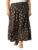 oxolloxo Women Plus Size Floral Print Elsaticated Plus Size Women Long Skirt with Slit Cut