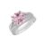 Clara 925 Silver Jino Pink Solitaire Pendant Earrings Chain Ring for Women