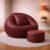 4XL Tear Drop Bean Bag with Footrest & Cushion | Premium Leatherette Bean Bag Cover | XXXXL Lounger Chair for Living Room | Without Beans | Upto 150 Kg (Wine, XXXXL)