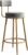 Nutech Decor Iron Velvet Counter Stools: Upholstered Barstools With Back, Footrest, And Round Height – Modern Bar Chairs, Ideal Dining Chairs For Kitchen Islands (75 Cm, Grey)