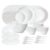 Larah by Borosil 47 pc Opalware Dinner Set for Family of 8 (White)