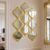 Set of 9 Quatrefoil Wall Mirrors – Decorative Moroccan Lattice Accent Mirrors – Interlocking Geometric Wall Art for Living Room, Entryway, and Bedroom Decor (Gold)