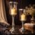 Luxury Glass Hurricane Candle Holder with Silver Metal Stand | Decorative Tall Pillar Candle Lantern for Living Room, Dining Table, Wedding, Centerpiece, Home Decor | Silver Finish (Large)