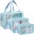 PVC Makeup Bag Travel Toiletries Organizer Cosmetic Bags Wash Bag Pouch for Travel Kit Toiletry Bag Portable Organizer Case Carry Pouch for Women Bathroom Set of 3 (Multi-Colors)